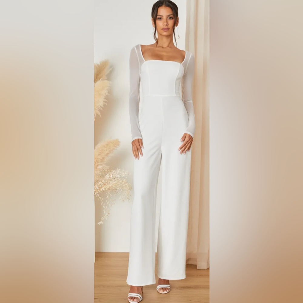 Lulus White Bridal Jumpsuit - NEVER WORN